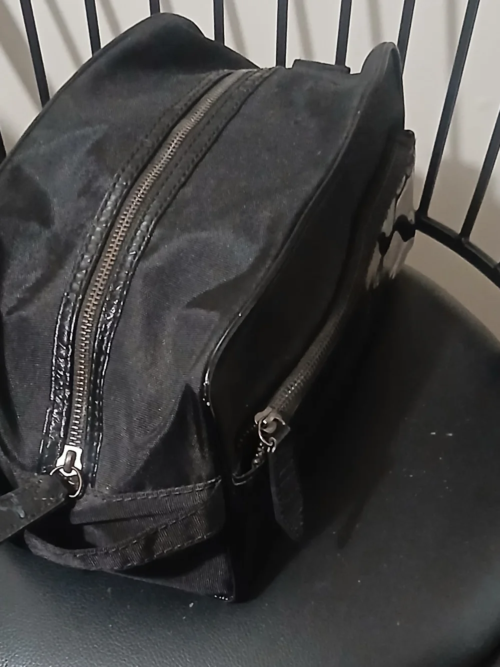 Burberry Black Canvas Travel Backpack with Front Zip Pocket